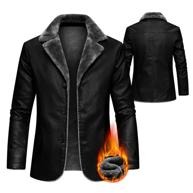 HonunGron Herren Lederjacke Bomber Braun gefüttert