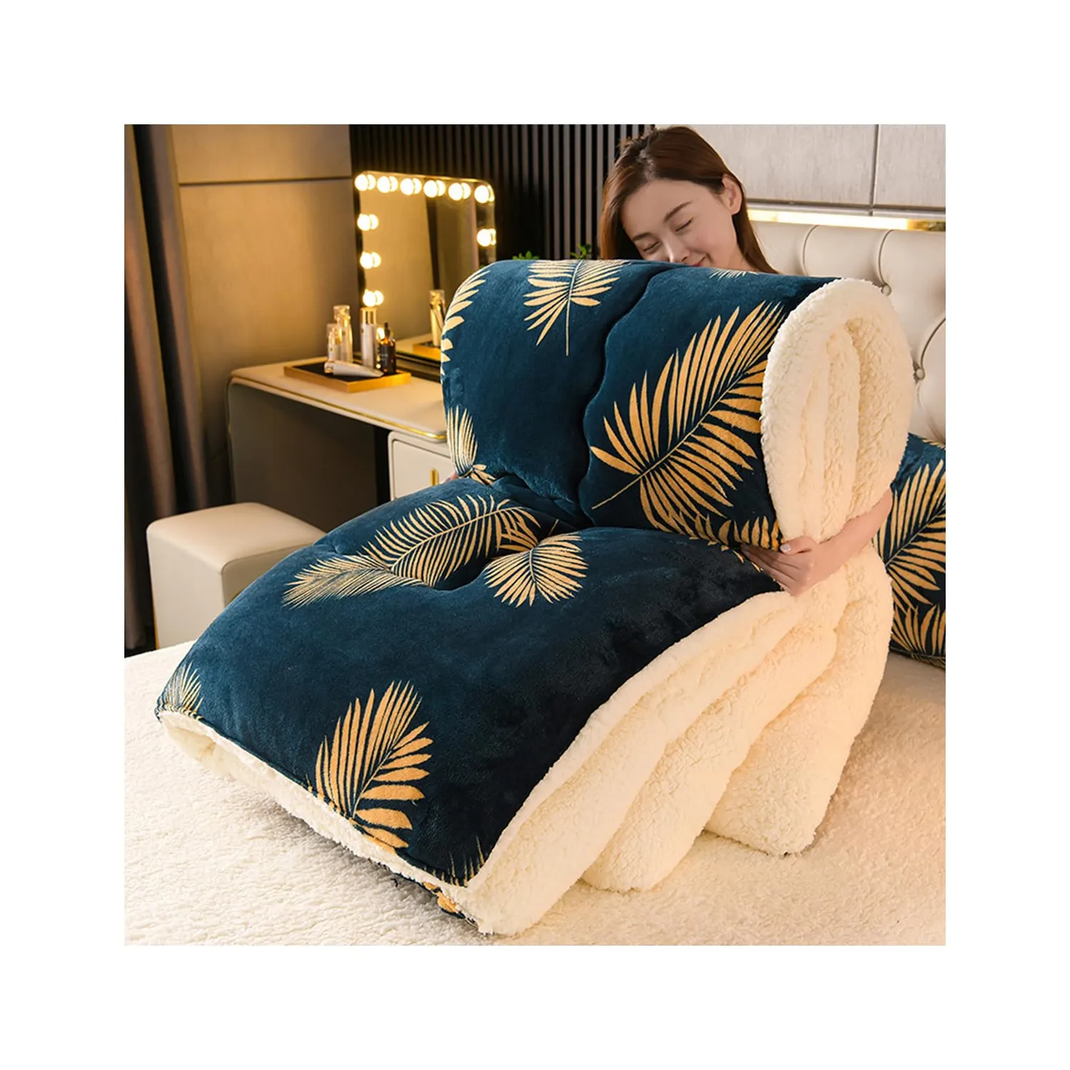 HonunGron Winter Bettdecke 150x200cm 2,5kg Blau extra warm