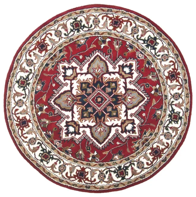 THEKO Royal Heriz Wollteppich rund 190 Rot Schurwolle