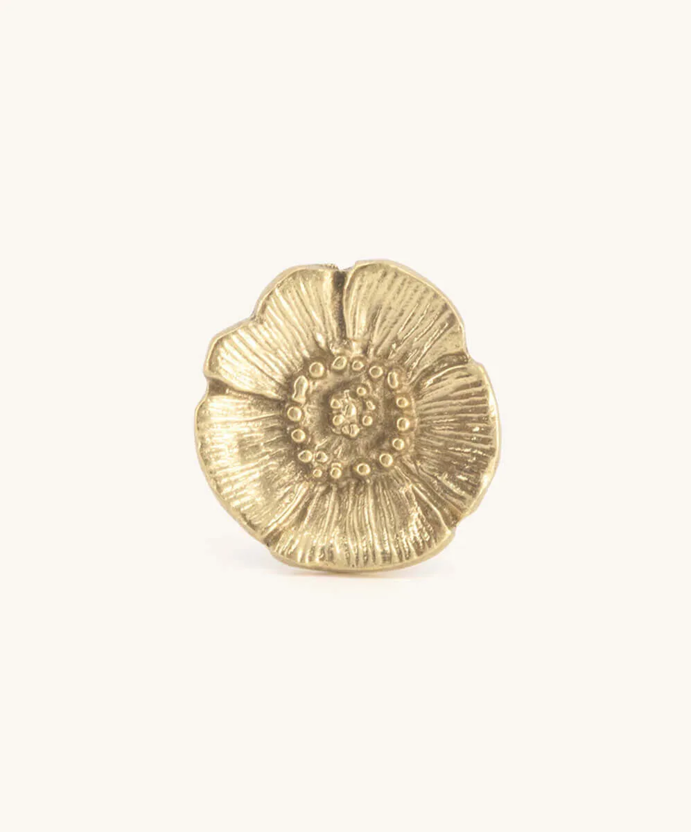 Doing Goods Mia Poppy Möbelknopf Messing floral