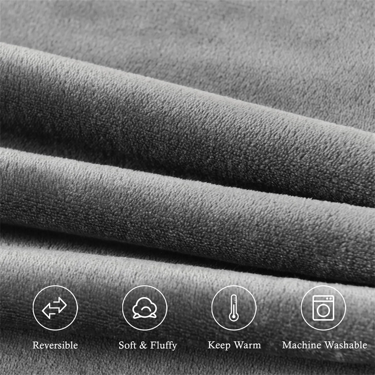 HonunGron Sherpa Fleecedecke 150x200 cm Grau