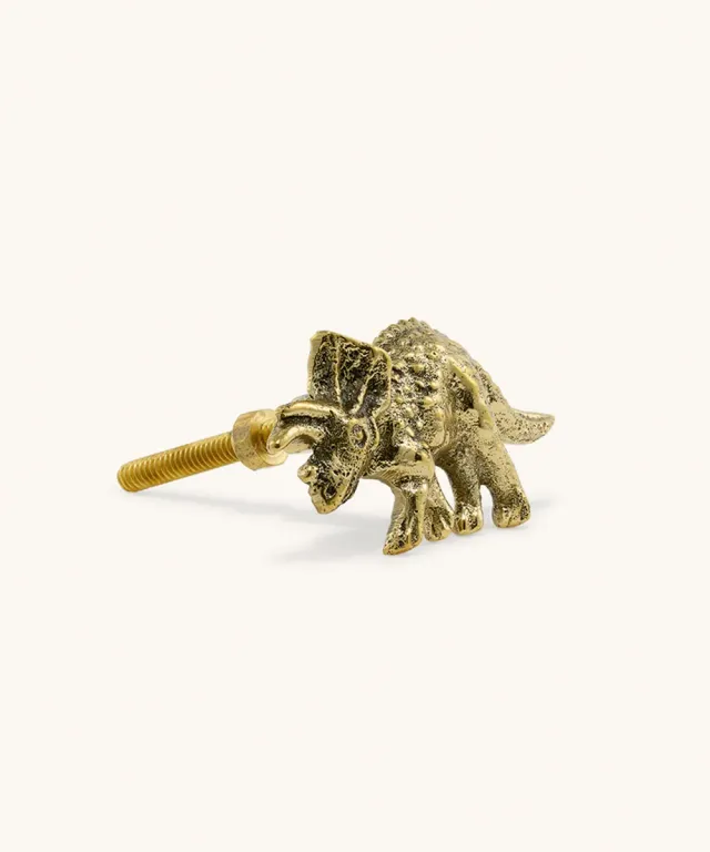 Doing Goods Triceratop Dino Möbelknopf Messing gold 7,5 cm