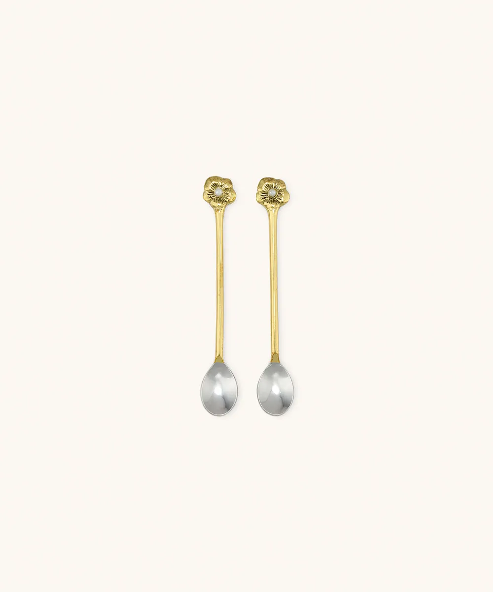 Doing Goods Zoey Flower Teelöffel Set 2tlg Gold Blume