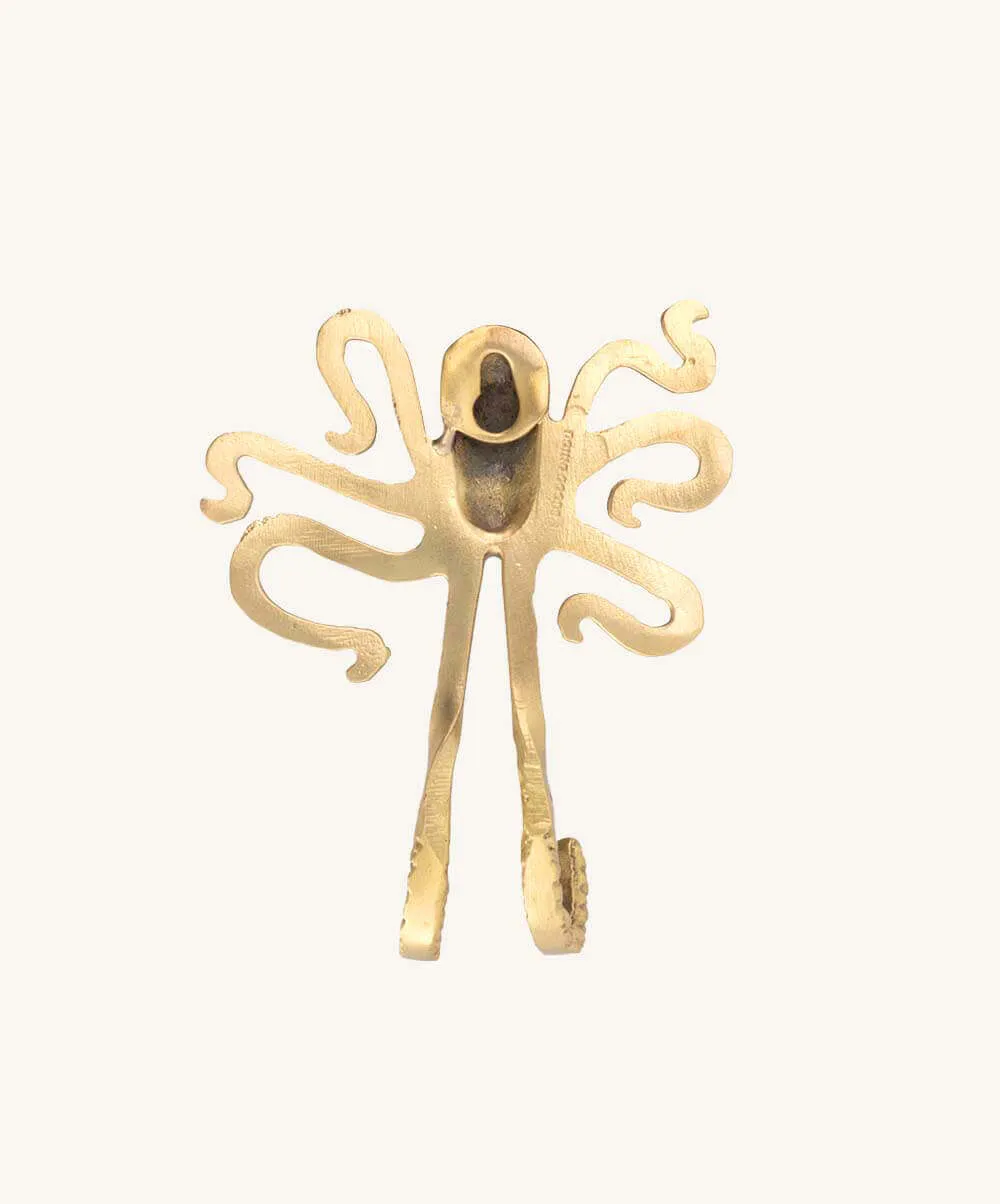 Doing Goods Ella Octopus Wandhaken Messing Oktopus