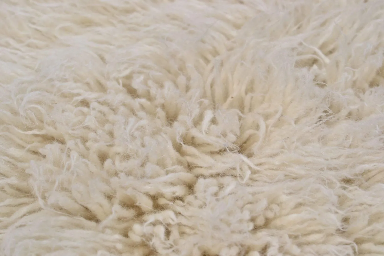 THEKO Flokos XXL Flokati 100cm Rund Natur Schurwolle