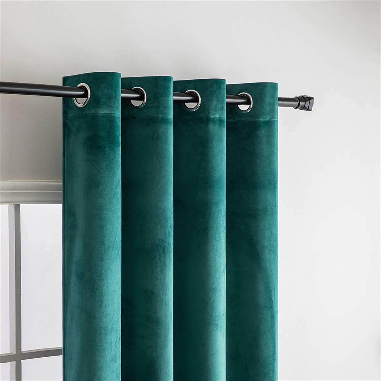HonunGron Samtvorhang 213x132 Türkis Verdunkelnd 2er-Set