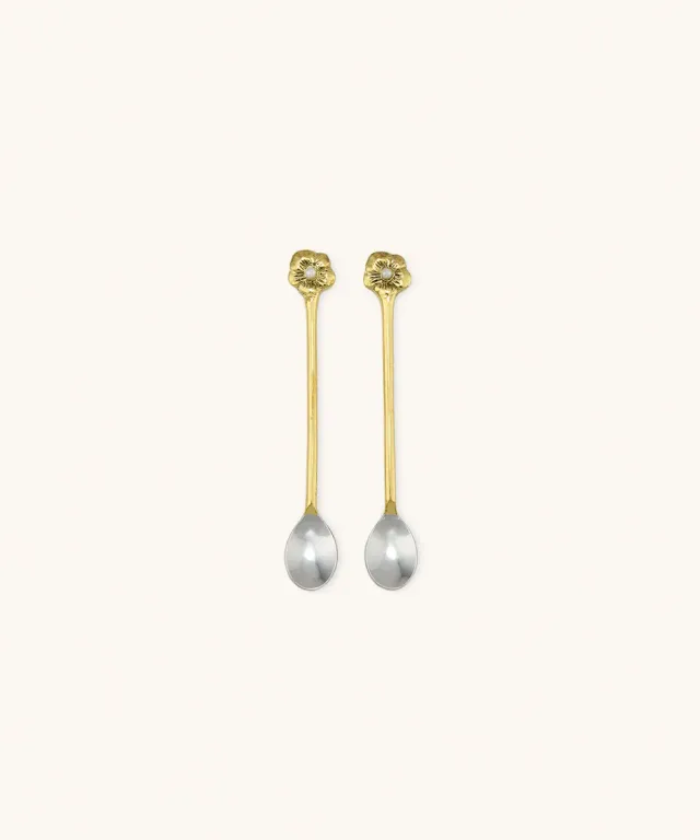 Doing Goods Zoey Flower Teelöffel Set 2tlg Gold Blume