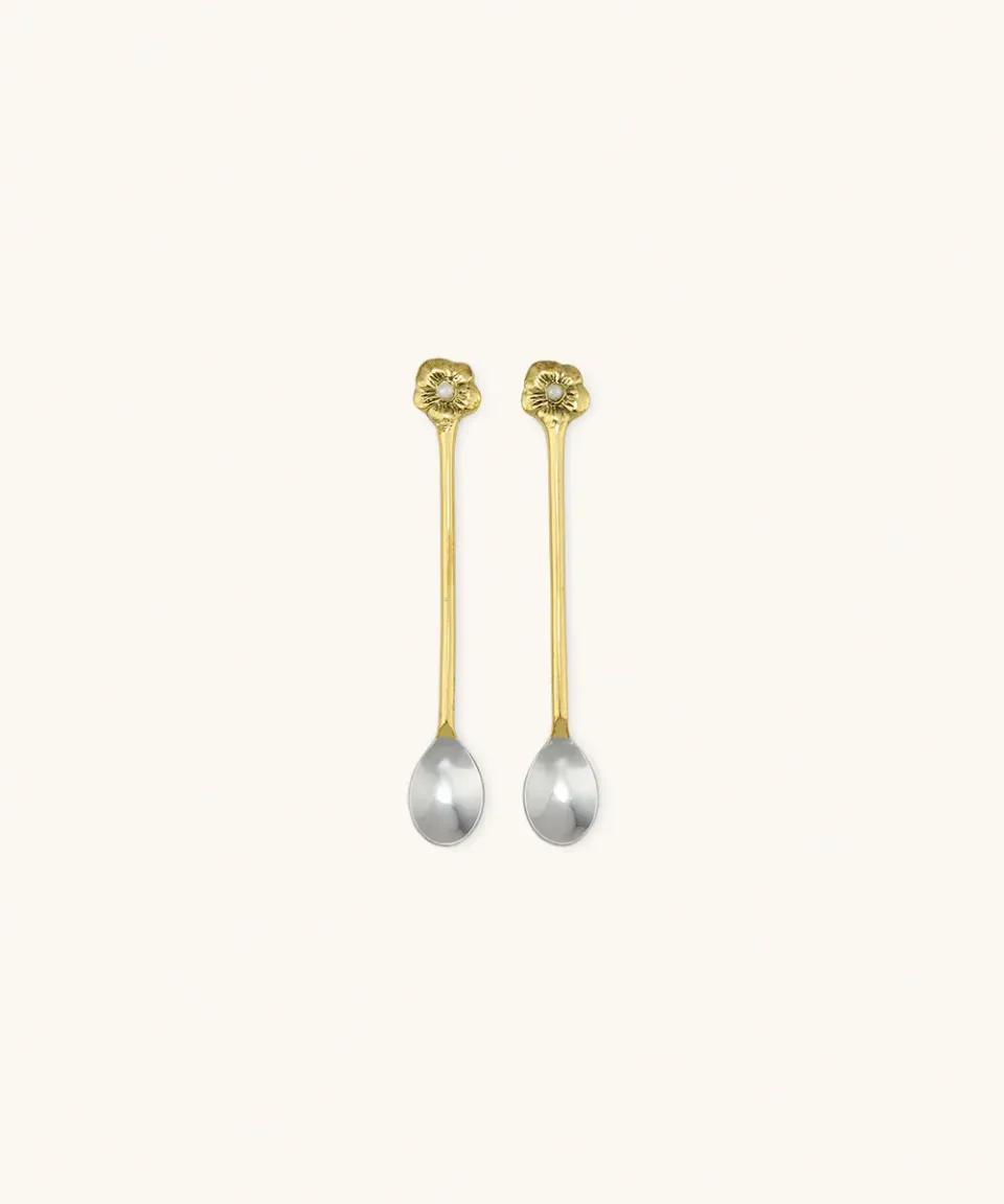 Doing Goods Zoey Flower Teelöffel Set 2tlg Gold Blume
