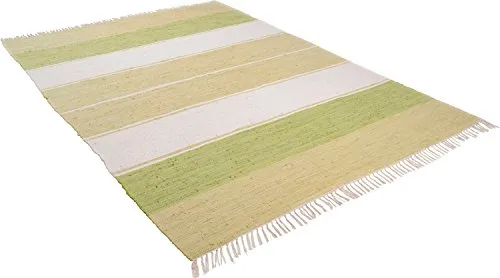 THEKO Happy Cotton Fleckerlteppich 90x160 Grün waschbar