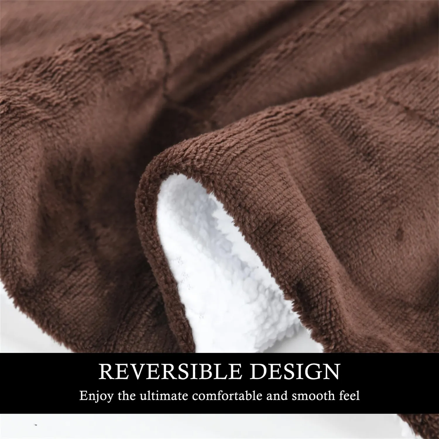 HonunGron Sherpa Fleecedecke 150x200 cm Kaffee