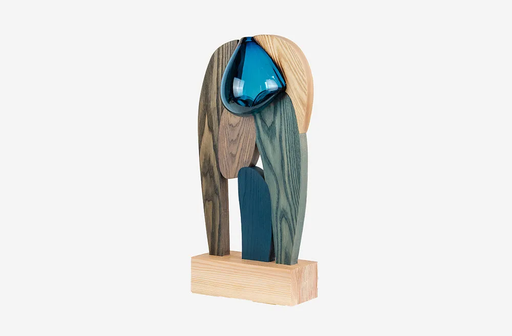 Donna Wilson Sculpture 1 Skulptur Holz Blau 57cm