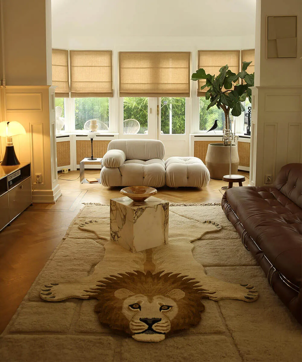 Doing Goods Tapis Amis Moody Lion XL Teppich Wolle Löwe
