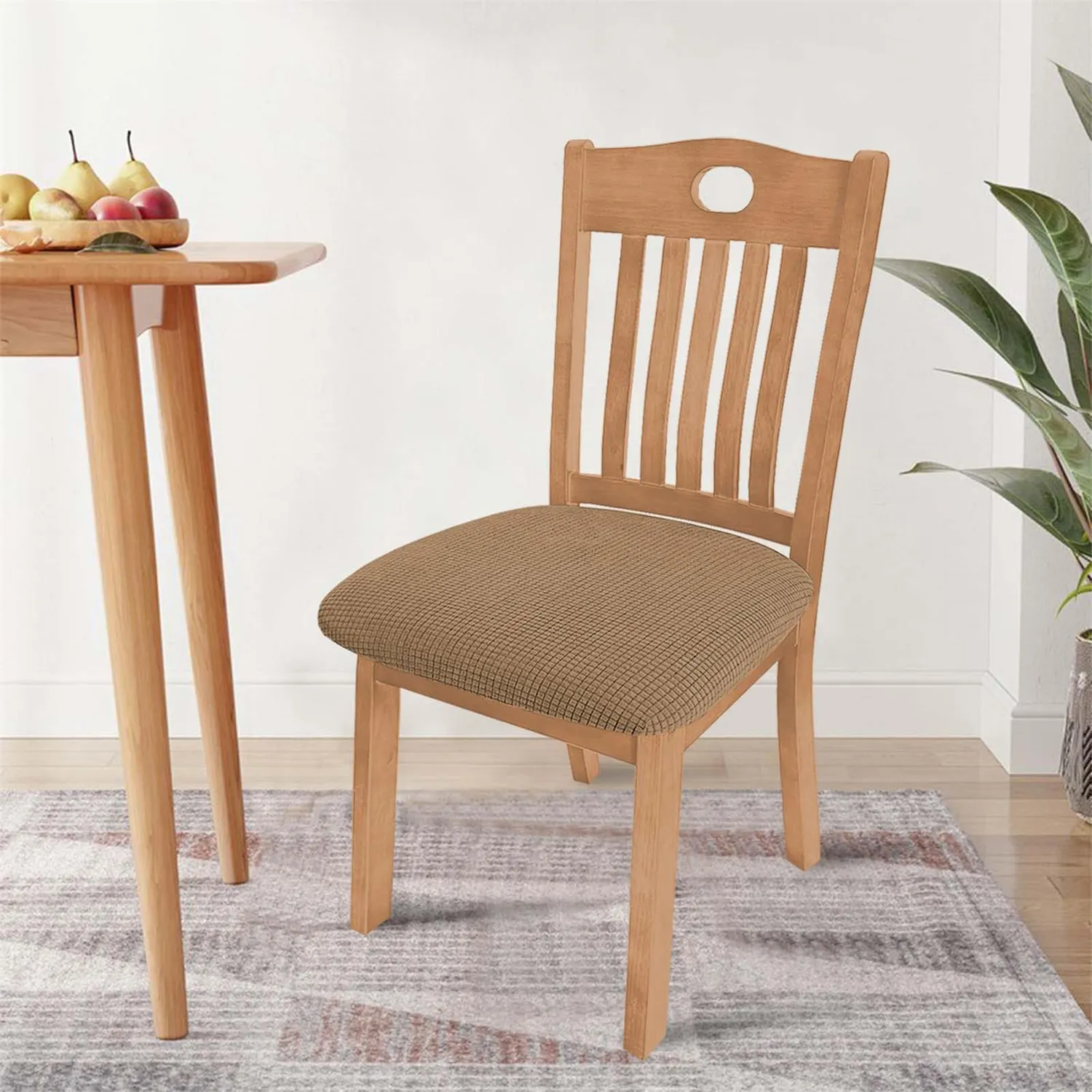 HonunGron Jacquard Stuhlbezug Kamel 1er Set wasserdicht