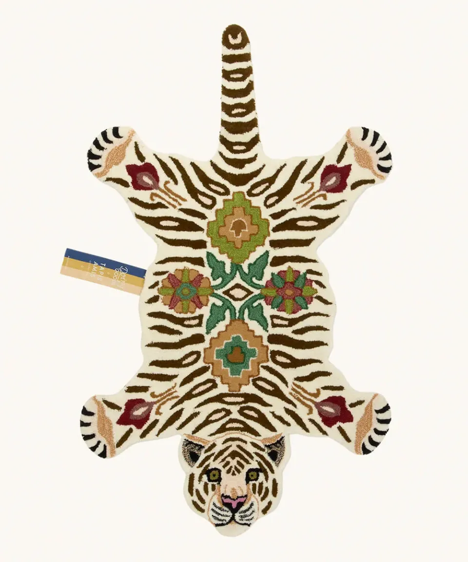 Doing Goods Jill Tiger Teppich 150x90 beige Wolle