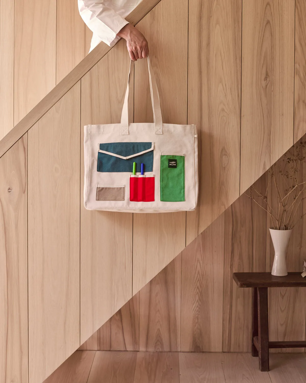 Donna Wilson Pocket Patch Shopper Tasche Baumwolle