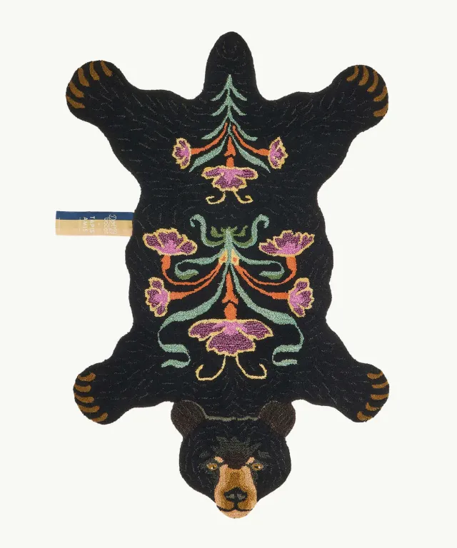 Doing Goods Blooming Black Bear Teppich Large Wolle