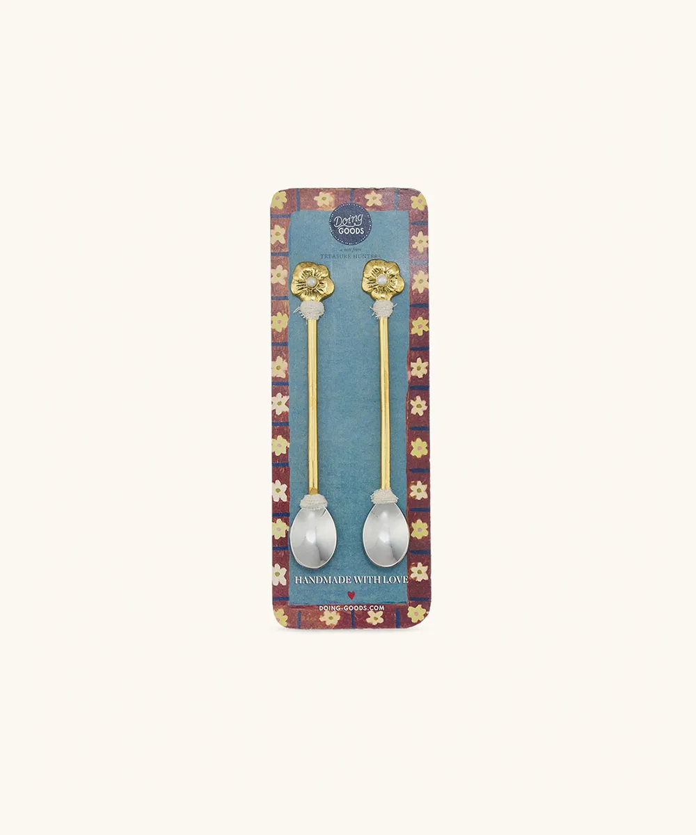 Doing Goods Zoey Flower Teelöffel Set 2tlg Gold Blume