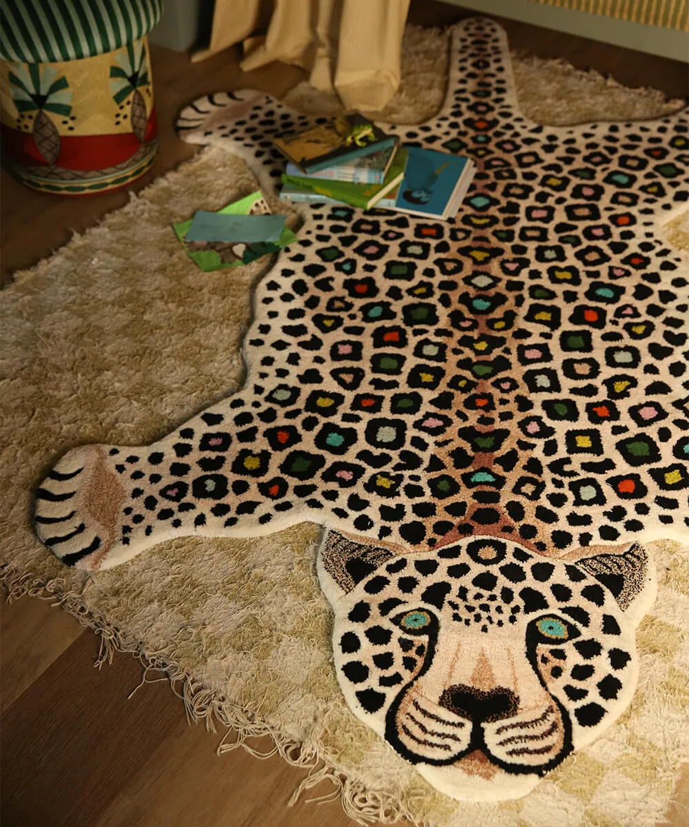 Doing Goods Disco Leopard XL Wollteppich Wolle