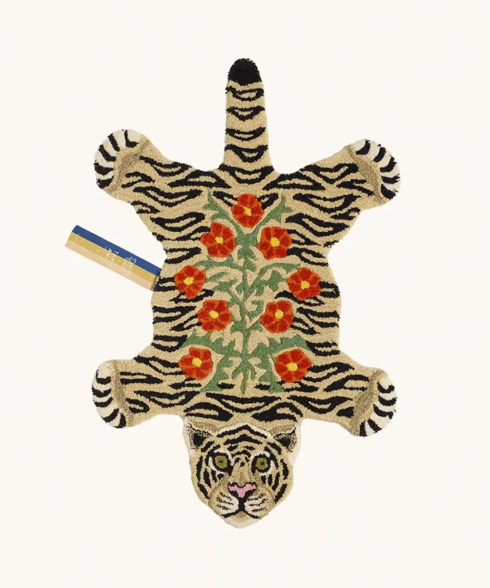 Doing Goods Floral Tiger Small Teppich weiß floral handgetuftet