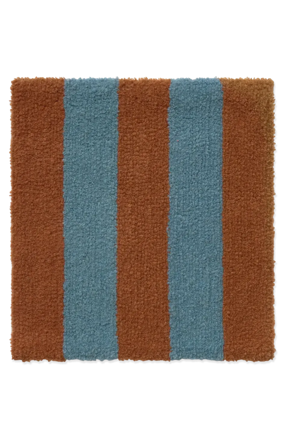 Lorena Canals Cabana Lines Stoffmuster Cinnamon Ocean Blue Wolle