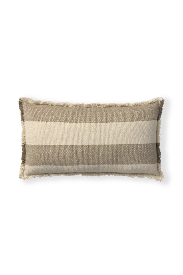 Lorena Canals Lines Brown Kissen 30x50 Handwebung
